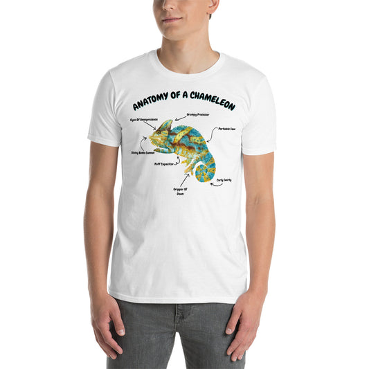 Anatomy Of A Chameleon Short-Sleeve Unisex T-Shirt (Grey/White)