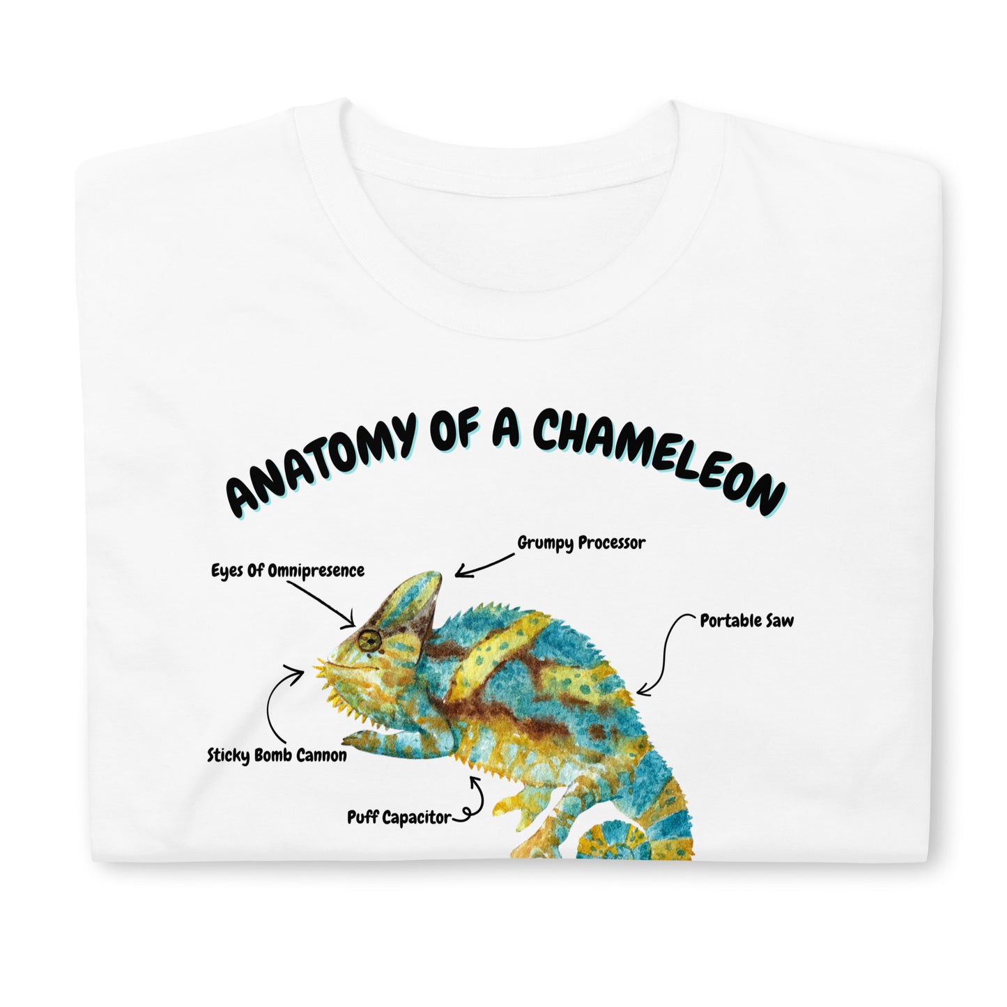 Anatomy Of A Chameleon Short-Sleeve Unisex T-Shirt (Grey/White)