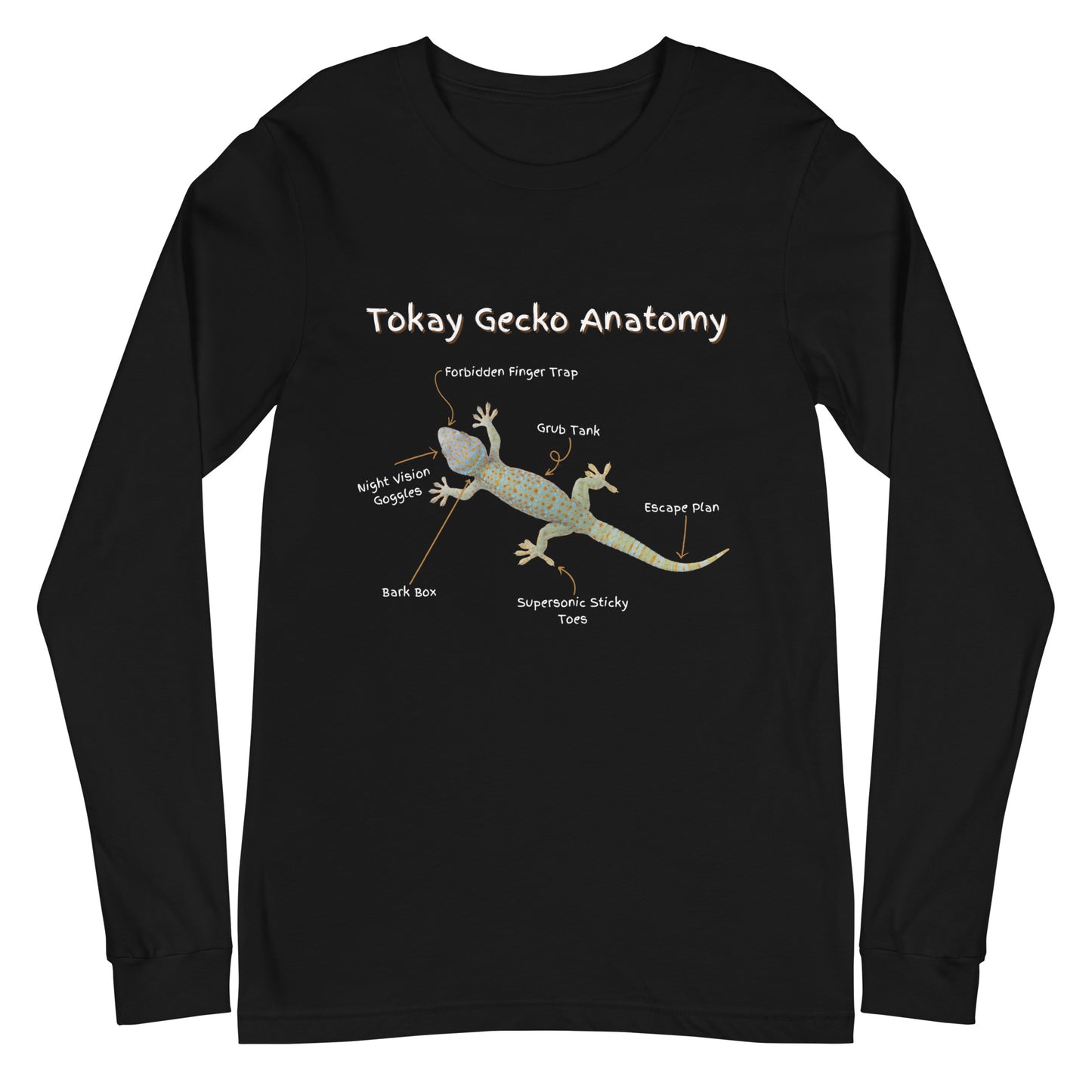 Tokay Gecko Anatomy Unisex Long Sleeve Tee