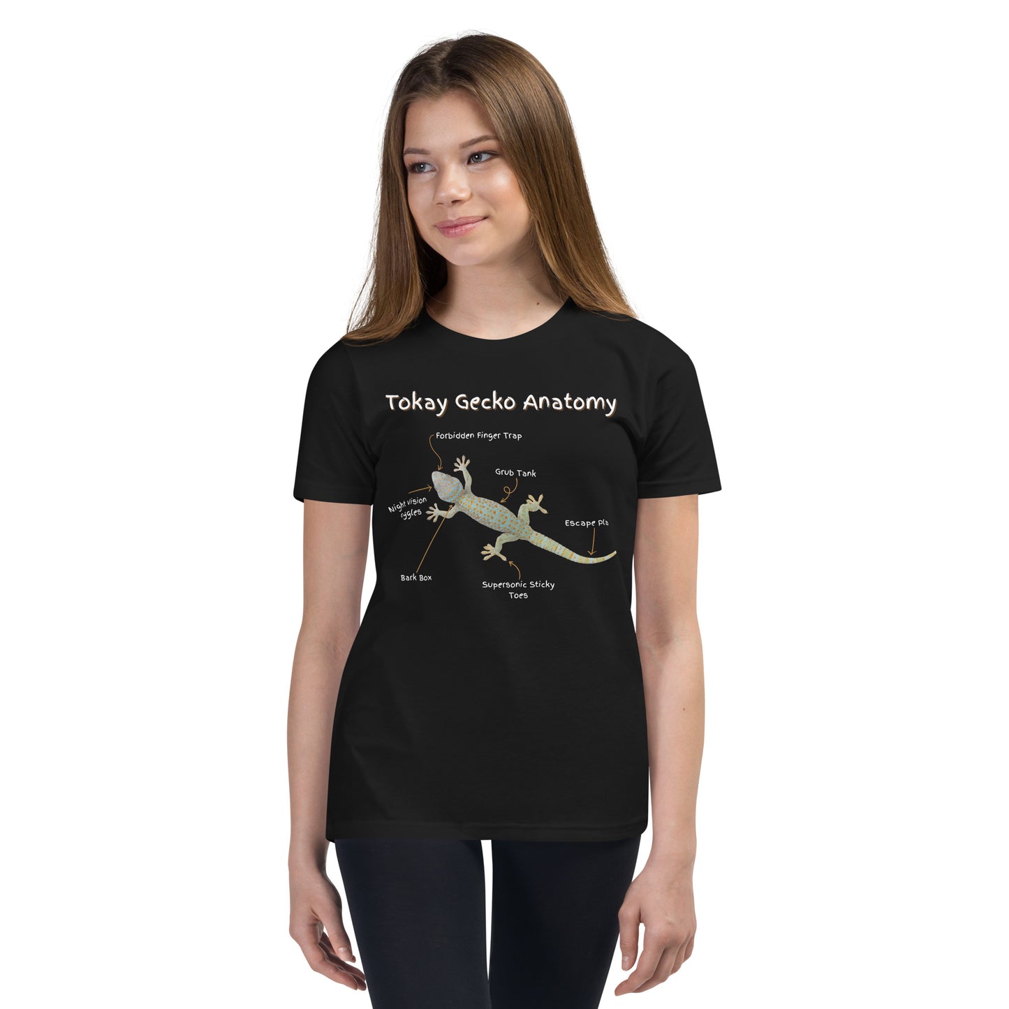 Tokay Gecko Anatomy Youth Short Sleeve T-Shirt