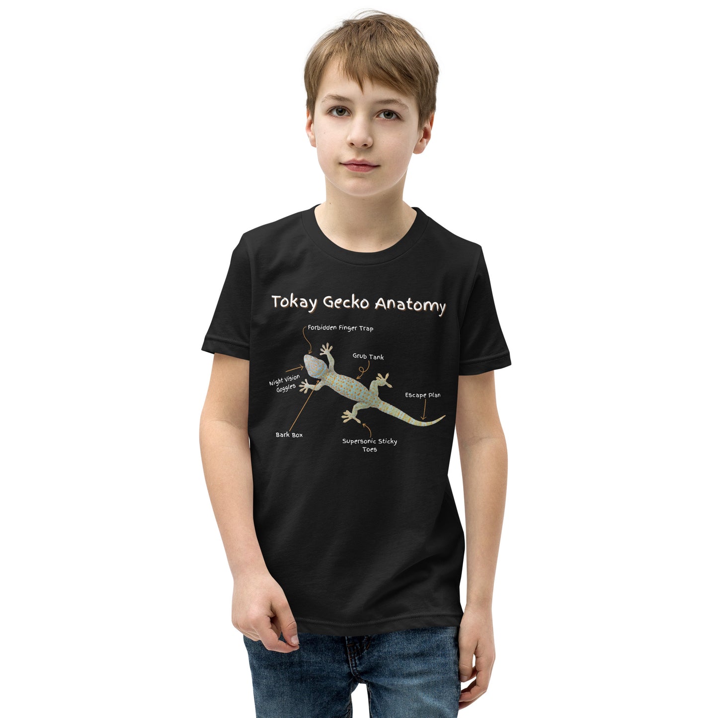 Tokay Gecko Anatomy Youth Short Sleeve T-Shirt