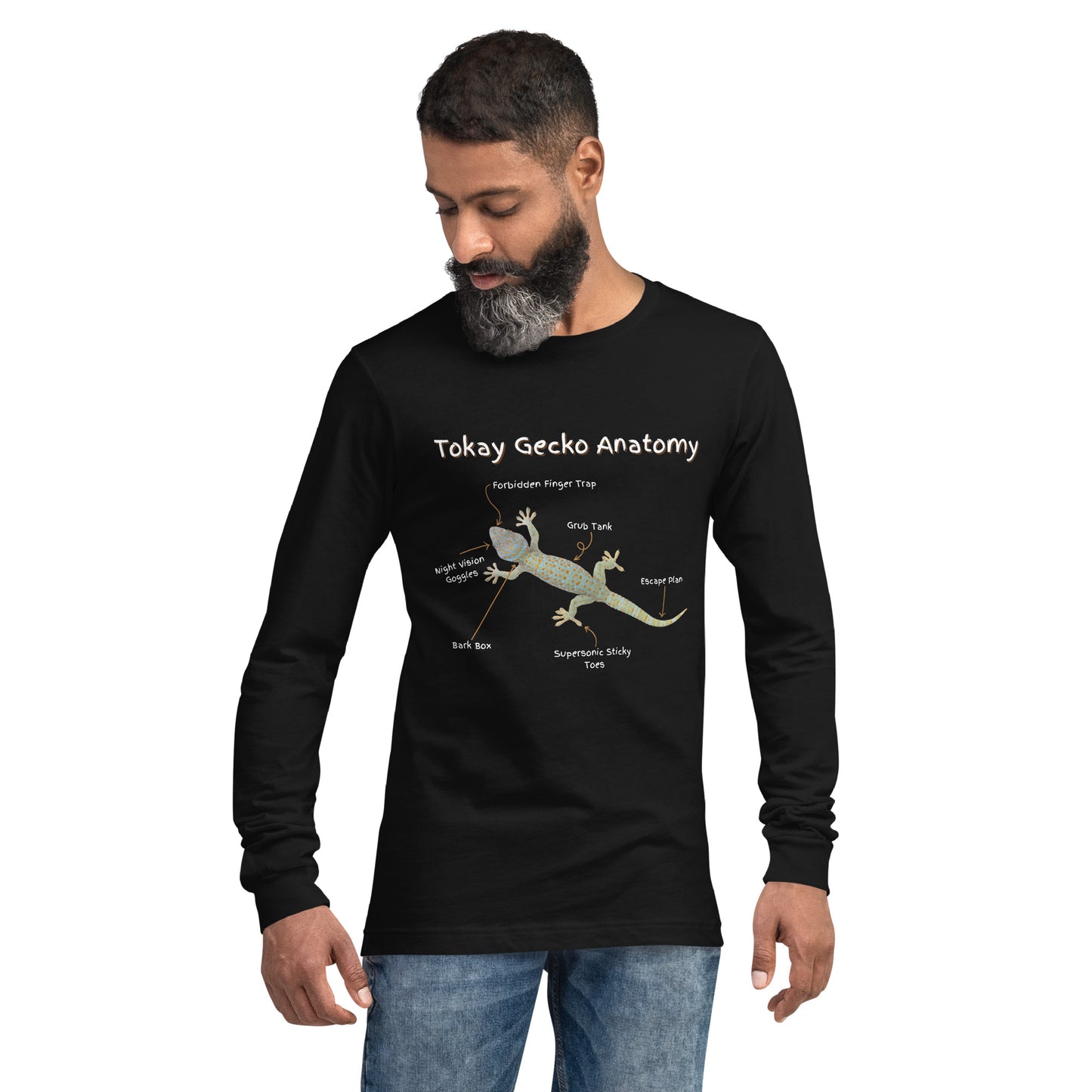 Tokay Gecko Anatomy Unisex Long Sleeve Tee